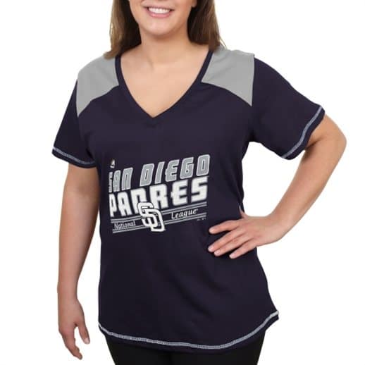 Women's San Diego Padres New Era White 2022 City Connect Plus Size V-Neck  T-Shirt